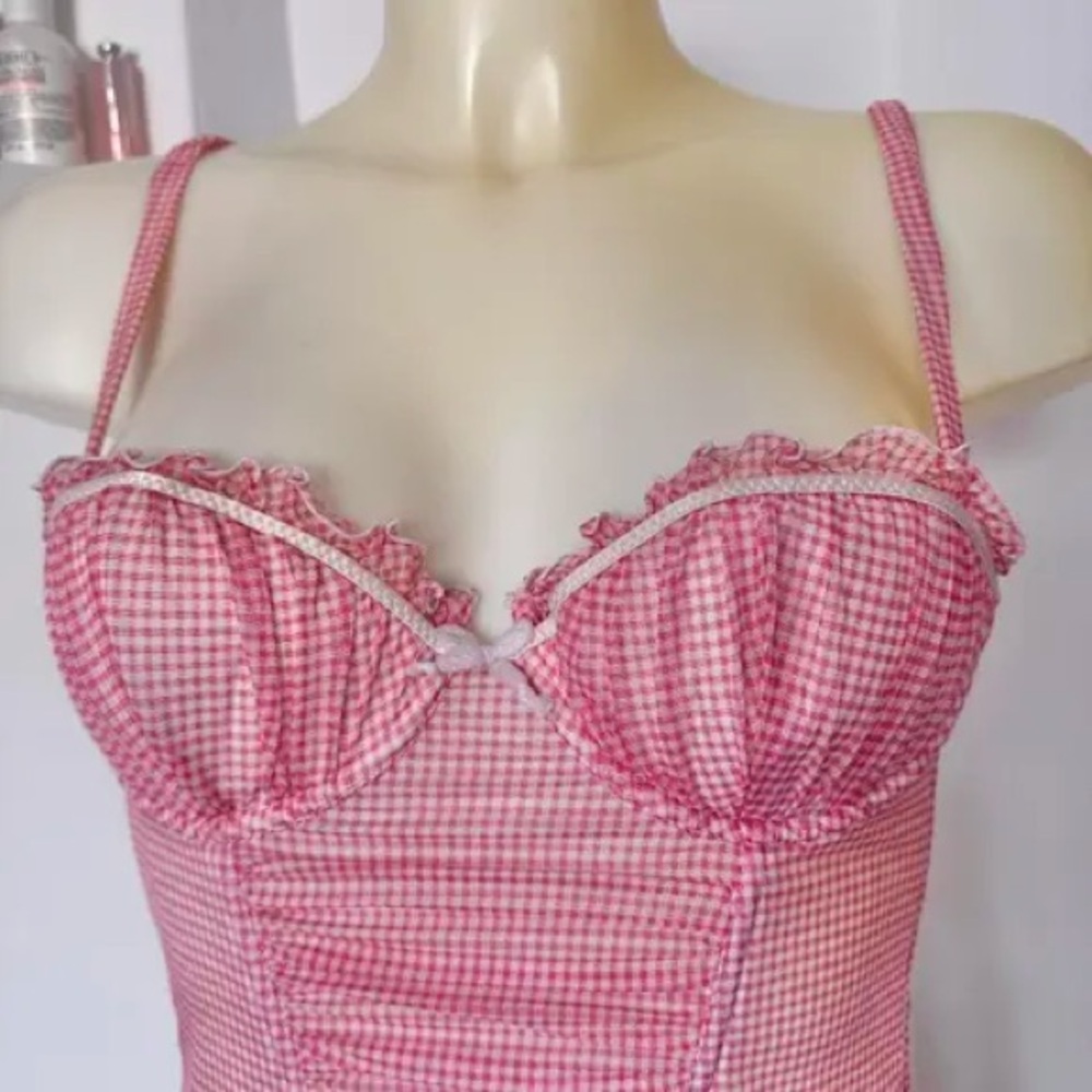 Chantal Thomas Pink Gingham Corset Top - Picture 3 of 10